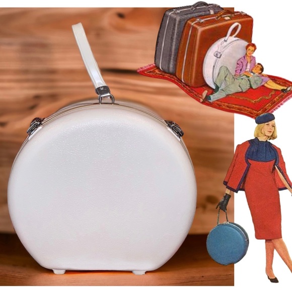 Vintage Handbags - v i n t a g e :: MCM Round Hard Shell Suitcase Train Case Carry On